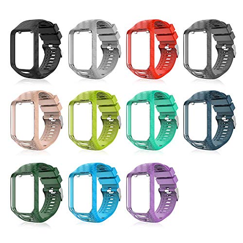 Womdee Bandas de Repuesto para Tomtom, Tomtom Reloj Correa de Silicona Suave Correas Pulseras Correa Deportiva Pulsera para Tom Tom Adventurer/Runner 2/Runner 3/Spark 3/Golfista 2