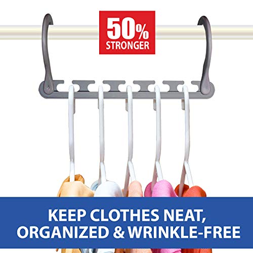 Wonder Hanger – nuevo y mejorado Max 3 X el armario espacio para fácil, sin esfuerzo, no necesita planchado, ropa, se envía montado, Color Gris Wonder Hanger – nuevo y mejorado Max 3 X el armario espacio para fácil, sin esfuerzo, no necesita planchado, ropa, se envía montado, Color Gris