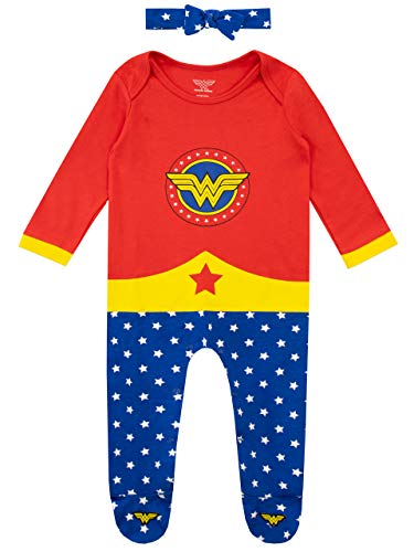 Wonder Woman Pijama Entera y Venda para Niñas Bebés Multi 3-6 Meses