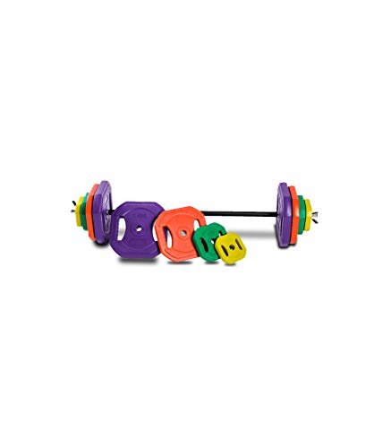 Wonduu Juego De Body Pump | Set Pesas con Barra Y Discos De Colores De 20 A 50 Kg. | Peso: 20 KG.