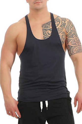 Work Hard Camiseta sin Mangas, Tank Top Stringer de musculación para Hombre, Größe Textil:XXL, Farbe:Azul Marino/Navy