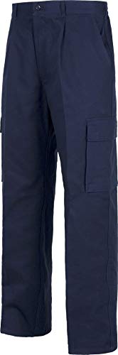 Work Team Pantalón con Cintura elástica, Multibolsillos. 100% Algodón. Hombre Marino 40 Work Team Pantalón con Cintura elástica, Multibolsillos. 100% Algodón. Hombre Marino 40
