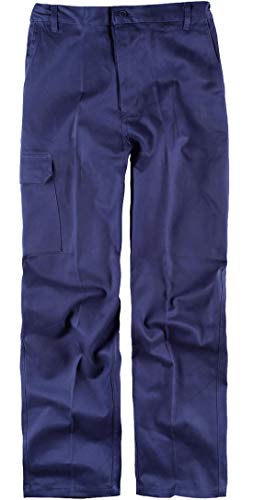 Work Team Pantalón con Cintura elástica, Multibolsillos. 100% Algodón. Hombre Marino 48 Work Team Pantalón con Cintura elástica, Multibolsillos. 100% Algodón. Hombre Marino 48