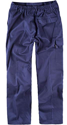 Work Team Pantalón con Cintura elástica, Multibolsillos. 100% Algodón. Hombre Marino 48 Work Team Pantalón con Cintura elástica, Multibolsillos. 100% Algodón. Hombre Marino 48