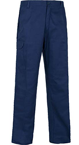 Work Team Pantalón con Cintura elástica, Multibolsillos. 100% Algodón. Hombre Marino 48 Work Team Pantalón con Cintura elástica, Multibolsillos. 100% Algodón. Hombre Marino 48