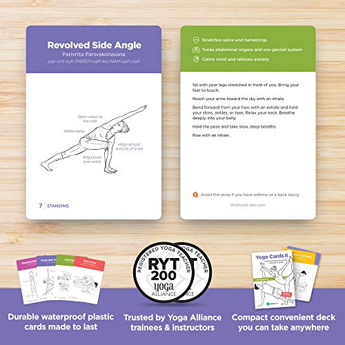 WorkoutLabs Tarjetas plásticas de Yoga con Lengua sánscrito para intermedio Estudio Visual, secuenciación de Clases, práctica con posturas, Ejercicios de respiración y meditación WorkoutLabs Tarjetas plásticas de Yoga con Lengua sánscrito para intermedio Estudio Visual, secuenciación de Clases, práctica con posturas, Ejercicios de respiración y meditación