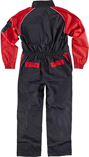 WorkTeam Buzo Recto con Cuello de Tira, Mangas y Detalles bicolores, Mono de Trabajo. Hombre Negro+Rojo 50 WorkTeam Buzo Recto con Cuello de Tira, Mangas y Detalles bicolores, Mono de Trabajo. Hombre Negro+Rojo 50