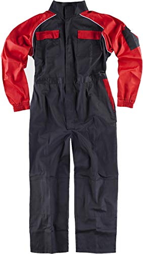 WorkTeam Buzo Recto con Cuello de Tira, Mangas y Detalles bicolores, Mono de Trabajo. Hombre Negro+Rojo 50 WorkTeam Buzo Recto con Cuello de Tira, Mangas y Detalles bicolores, Mono de Trabajo. Hombre Negro+Rojo 50