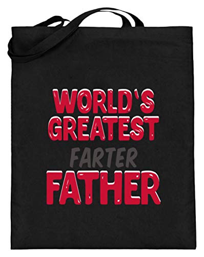 World's Greatest Farter Father - Bolsa de yute (con asas largas), color Negro, talla 38cm-42cm