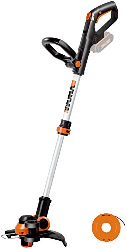 Worx Wg163E.9 Batería Negro, Metálico, Naranja Cortabordes y Desbrozadora Cortacésped (String Trimmer, Nylon Line, D-Loop Handle, 1,65 Mm, 3 M, Negro, Metálico, Naranja) + Wa0004 1 Carrete Cortabordes