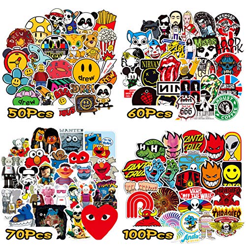 WOTEK Pegatinas, 280PCS Pegatinas Moto Impermeable y Repetible, DIY Pegatinas Skate HD con PCV y Vinilos, Juego de Stickers Amplio Uso para Maleta, Patineta, Móvil, Ordenador, Botella, Bicicleta, Moto