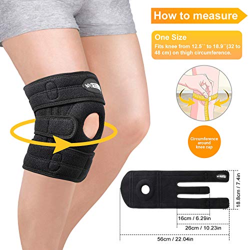 WOTEK Rodillera Menisco y Ligamentos, Rodilleras Deportivas Ajustables, Antideslizante Rodilleras, Rodillera Protectora de rótula Apoyo para Dolor de Artritis, Crossfit,Correr,Baloncesto,Bicicleta