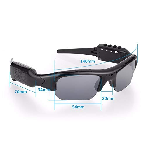 WOTUMEO Multifuncionales Gafas de Sol Bluetooth HD 1080P Cámara Mini DV Vídeo Manos Libres Gafas De Conducción Deportes Ciclismo Gafas De Sol Gafas Inteligentes con Tarjeta de Memoria de 8 GB