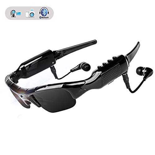 WOTUMEO Multifuncionales Gafas de Sol Bluetooth HD 1080P Cámara Mini DV Vídeo Manos Libres Gafas De Conducción Deportes Ciclismo Gafas De Sol Gafas Inteligentes con Tarjeta de Memoria de 8 GB