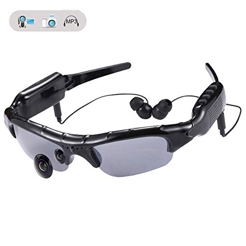 WOTUMEO Multifuncionales Gafas De Sol MP3 Mini DV DVR De La Cámara De Vídeo Espía De Los Vidrios De La Cámara Espía De Los Vidrios De Conducción + 8 GB Tarjeta Memoria