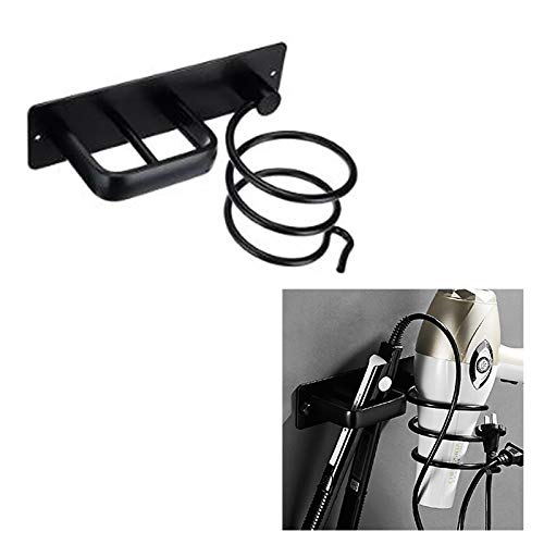 Wovatech Soporte para plancha para secador de pelo - Soporte de metal montado en la pared sin perforaciones - Rejilla para colgar en espiral resistente al calor Wovatech Soporte para plancha para secador de pelo - Soporte de metal montado en la pared sin perforaciones - Rejilla para colgar en espiral resistente al calor
