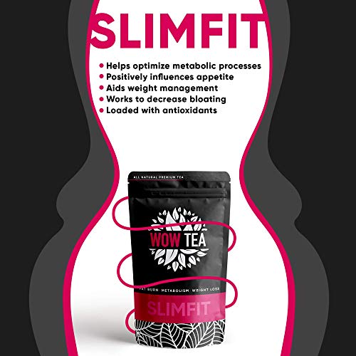 WOW TEA SlimFit Té - Té adelgazante extra poderoso con té verde orgánico, yerba mate y jengibre - Acelera el metabolismo, frena los antojos de comida y ayuda con la quema de grasa | 150g, Made in EU WOW TEA SlimFit Té - Té adelgazante extra poderoso con té verde orgánico, yerba mate y jengibre - Acelera el metabolismo, frena los antojos de comida y ayuda con la quema de grasa | 150g, Made in EU