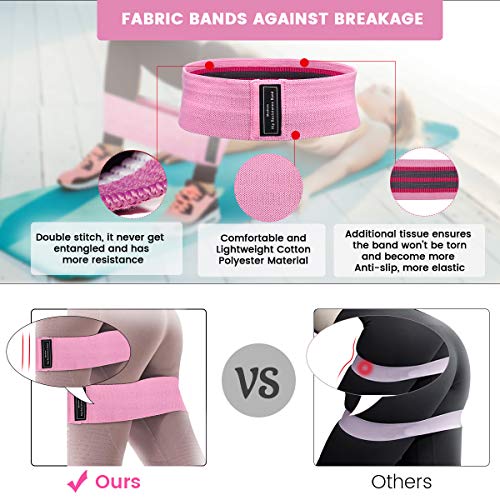 WOWDSGN Bandas de Resistencia, Juego de 3 Bandas Elásticas Musculacion para Fitness con 3 Niveles, Resistencia Antideslizante para Piernas y Glúteos,con Guía de Ejercicios y Bolsa de Almacenamiento WOWDSGN Bandas de Resistencia, Juego de 3 Bandas Elásticas Musculacion para Fitness con 3 Niveles, Resistencia Antideslizante para Piernas y Glúteos,con Guía de Ejercicios y Bolsa de Almacenamiento