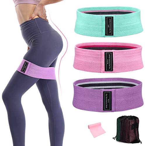 WOWDSGN Bandas de Resistencia, Juego de 3 Bandas Elásticas Musculacion para Fitness con 3 Niveles, Resistencia Antideslizante para Piernas y Glúteos,con Guía de Ejercicios y Bolsa de Almacenamiento