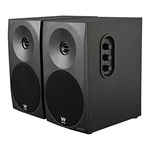 Woxter Dynamic Line 410 – Altavoces estéreo 2.0 Autoamplificados con 150W de potencia, Madera, Woofer de 4 pulgadas, 2 Tweeter, 3.5 mm, RCA, Control volumen, agudos, graves, Bookself Speakers, Negro Woxter Dynamic Line 410 – Altavoces estéreo 2.0 Autoamplificados con 150W de potencia, Madera, Woofer de 4 pulgadas, 2 Tweeter, 3.5 mm, RCA, Control volumen, agudos, graves, Bookself Speakers, Negro