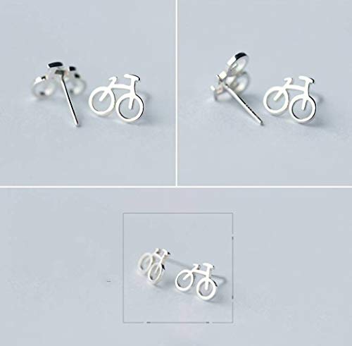 WOZUIMEI S925 Pendientes de Plata de Las Mujeres de Corea de la Moda Linda Mini Bicicleta Bicicleta Pendientes Simples Joyas de Mujerun par, Plata 925 WOZUIMEI S925 Pendientes de Plata de Las Mujeres de Corea de la Moda Linda Mini Bicicleta Bicicleta Pendientes Simples Joyas de Mujerun par, Plata 925