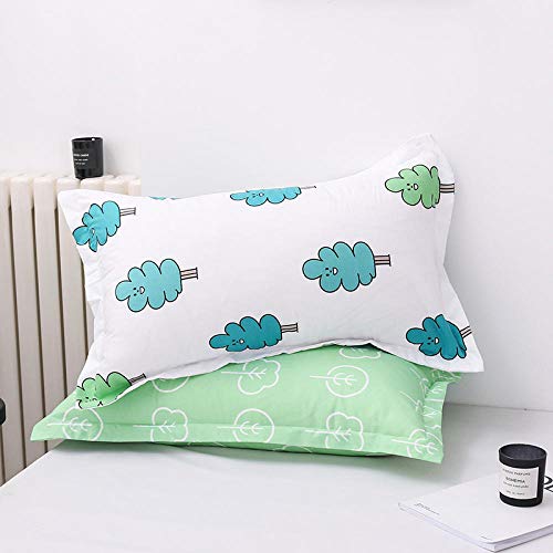 WPHRL Juego de Ropa de Cama Funda nórdica 4 Piezas Maderas Blancas y Verdes 150x200cm Algodón poliéster de Funda de Edredón Incluye 1 Funda de Edredón 1 Hoja y 2 Fundas de Almohada