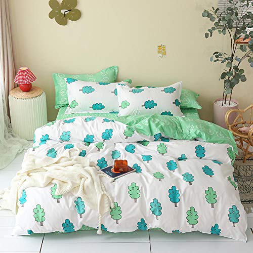 WPHRL Juego de Ropa de Cama Funda nórdica 4 Piezas Maderas Blancas y Verdes 150x200cm Algodón poliéster de Funda de Edredón Incluye 1 Funda de Edredón 1 Hoja y 2 Fundas de Almohada WPHRL Juego de Ropa de Cama Funda nórdica 4 Piezas Maderas Blancas y Verdes 150x200cm Algodón poliéster de Funda de Edredón Incluye 1 Funda de Edredón 1 Hoja y 2 Fundas de Almohada