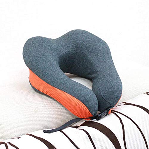 WRJ Almohada de Viaje, climatizada Cuello Fisioterapia Espuma de Memoria Almohada en Forma de U del avión Almohada Almohada Coche Funda extraíble,1