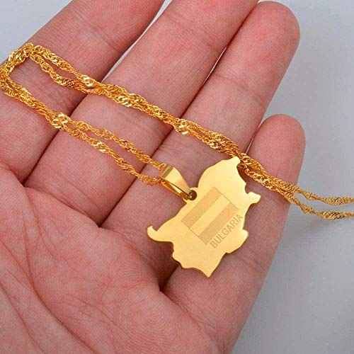 WSBDZYR Co.,ltd Collar de Moda La República de Bulgaria Colgante y Collar Joyas de Color Dorado Regalos WSBDZYR Co.,ltd Collar de Moda La República de Bulgaria Colgante y Collar Joyas de Color Dorado Regalos