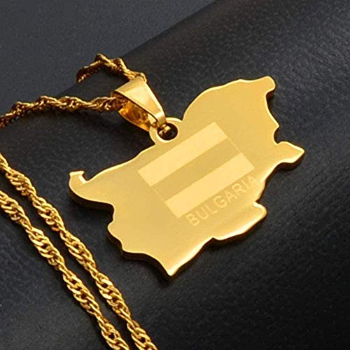 WSBDZYR Co.,ltd Collar de Moda La República de Bulgaria Colgante y Collar Joyas de Color Dorado Regalos WSBDZYR Co.,ltd Collar de Moda La República de Bulgaria Colgante y Collar Joyas de Color Dorado Regalos