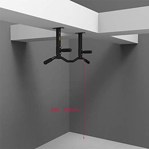 WSDSB Barra de Dominadas de Techo, Multifuncional Fijado a la Pared Barra de Tracción con 4 Posiciones de Agarre, Carga Máxima 550lbs WSDSB Barra de Dominadas de Techo, Multifuncional Fijado a la Pared Barra de Tracción con 4 Posiciones de Agarre, Carga Máxima 550lbs