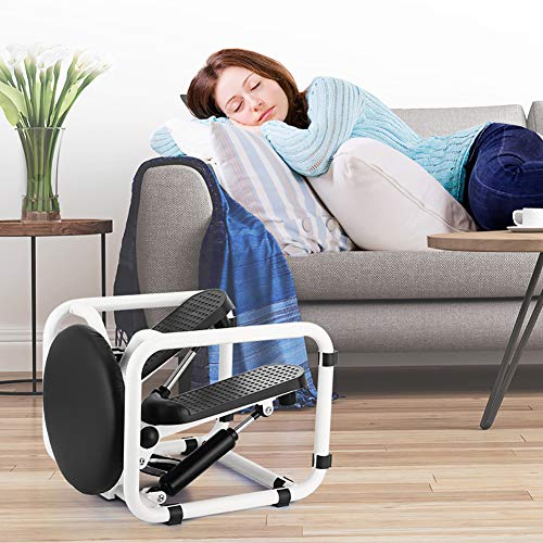 WSZGR Casa Stepper,aeróbic Stepper Cardio Twister hacia Arriba-Down Stepper Aparato De Ejercicios,Multi-función Stepper Cardio Training Blanco-b 44x36x33cm(17x14x13inch)