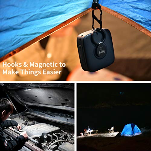 WUBEN F5 Lampara Camping 500 Lumen,Banco de Energía 5200 mAh, LED recargable USB C, Resistente al Agua Luz de Trabajo Portátil, para tienda, camping, huracán, senderismo, emergencia, apagón