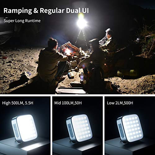 WUBEN F5 Lampara Camping 500 Lumen,Banco de Energía 5200 mAh, LED recargable USB C, Resistente al Agua Luz de Trabajo Portátil, para tienda, camping, huracán, senderismo, emergencia, apagón