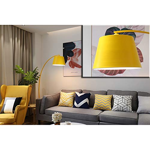 Wubing Lámpara de pie Sala de Estar Lámpara de Pesca Sencillo Estudio Moderno Personalidad Creativa Sofá Dormitorio Lámpara de pie Decorativa (Color : Yellow, Size : 100 * 180CM)