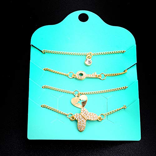 wufeng 4pcs aleación Shine Mano dominante de la Pulsera de muñeca Animal Shine Cadena de la joyería Mano de la Pulsera Pulsera de Mujeres de la Muchacha