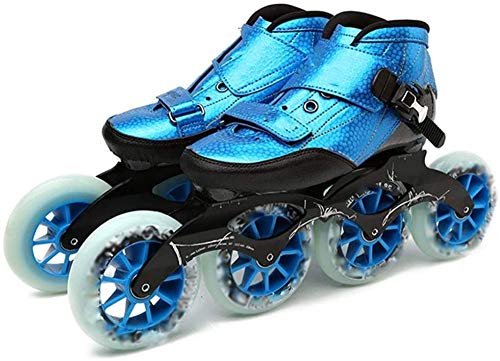 WuJiPeng Patines En Línea De Velocidad Patines De Competición De Fibra De Carbono Patines De Carreras Callejeras Patines Similares A Powerslide Patines En Línea,Blue-37EU