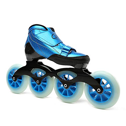 WuJiPeng Patines En Línea De Velocidad Patines De Competición De Fibra De Carbono Patines De Carreras Callejeras Patines Similares A Powerslide Patines En Línea,Blue-37EU