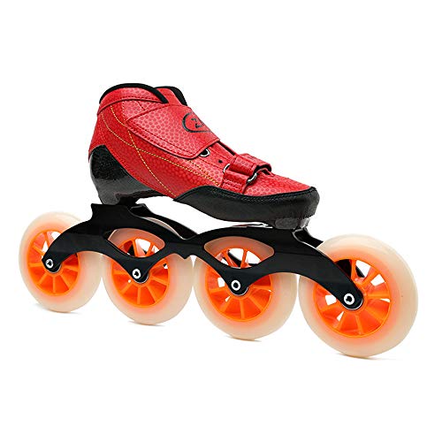 WuJiPeng Patines En Línea De Velocidad Patines De Competición De Fibra De Carbono Patines De Carreras Callejeras Patines Similares A Powerslide Patines En Línea,Red-37EU