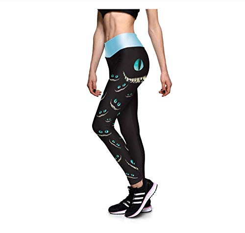 WUXEGHK Sexy Girl Leggings Alice Cheshire Cat Prints High Waist Running Fitness Sport Mujeres Yoga Pantalones Tamaño:Xl