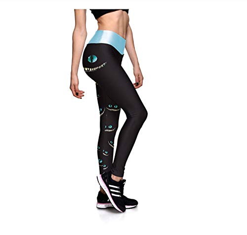 WUXEGHK Sexy Girl Leggings Alice Cheshire Cat Prints High Waist Running Fitness Sport Mujeres Yoga Pantalones Tamaño:Xl