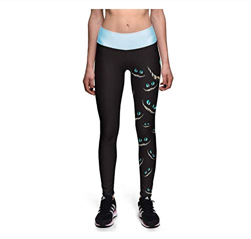 WUXEGHK Sexy Girl Leggings Alice Cheshire Cat Prints High Waist Running Fitness Sport Mujeres Yoga Pantalones Tamaño:Xl