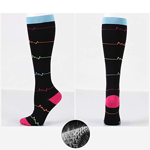 WXBP Calcetines de compresión Medias Deportivas Saltar a la comba Calcetines Deportivos Compresión Calcetines de compresión for Mujeres y Hombres (Color : Black Red, Size : 42-46)