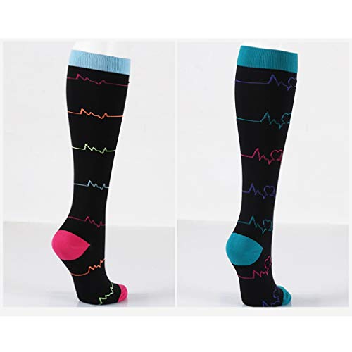 WXBP Calcetines de compresión Medias Deportivas Saltar a la comba Calcetines Deportivos Compresión Calcetines de compresión for Mujeres y Hombres (Color : Black Red, Size : 42-46)