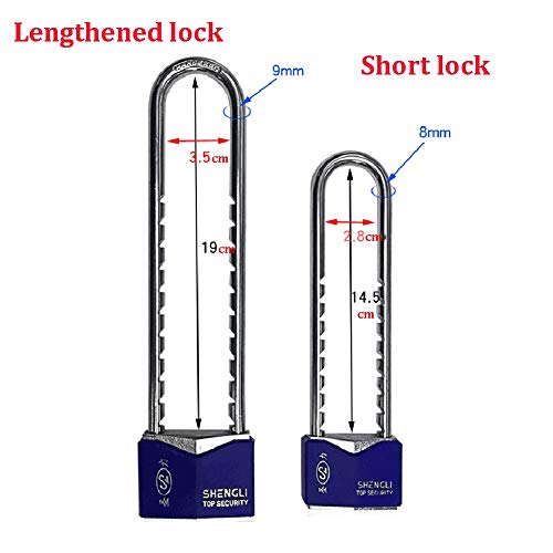 WXYZ candado llave Desmontable En Forma De U Llave Del Candado, Longitud Se Puede Ajustar Libremente, Bloqueo Del Espacio De 14.5x2.8cm, 19x3.5cm, Usado Valla De Contenedores Armario Bloqueo De Seguri