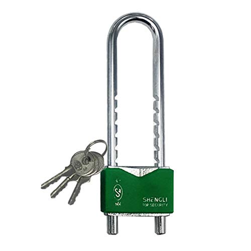 WXYZ candado Llave En Forma De U Llave del Candado, Longitud Ajustable, Bloqueo del Espacio De 14.5x2.8cm, 19x3.5cm, 3 Llaves, Negro, Rojo, Azul, Verde (Color : Green, Size : Short Lock)