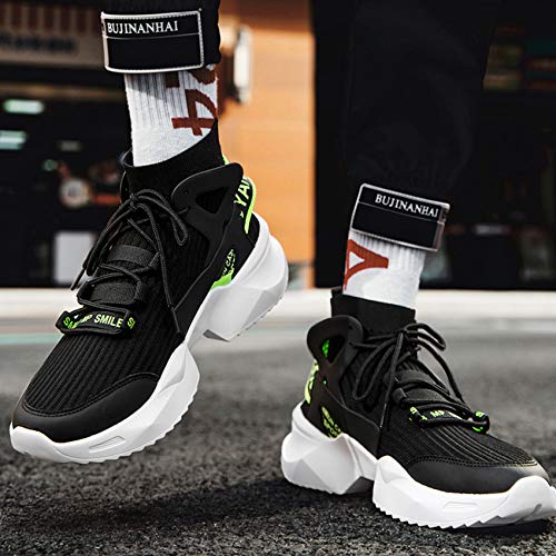 WYEZ Zapatillas de Deporte Hombres Running Zapatos para Correr Gimnasio Sneakers Deportivas Antideslizantes Transpirable Cómodo Correr Sneakers,Verde,44