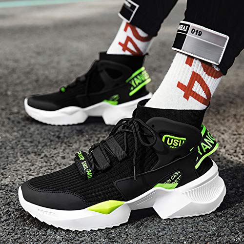WYEZ Zapatillas de Deporte Hombres Running Zapatos para Correr Gimnasio Sneakers Deportivas Antideslizantes Transpirable Cómodo Correr Sneakers,Verde,44