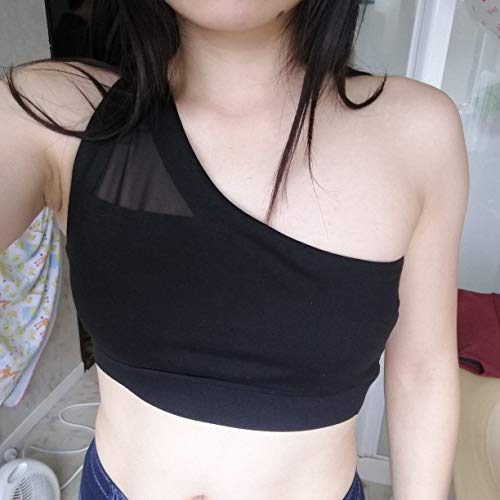 WZHZJ Tops Sujetador de los Deportes Hollow out Back Líneas de la Aptitud del Ejercicio extenuante Bra Oblicua de un Hombro Correa de Las Mujeres (Color : Black, Size : XS Code) WZHZJ Tops Sujetador de los Deportes Hollow out Back Líneas de la Aptitud del Ejercicio extenuante Bra Oblicua de un Hombro Correa de Las Mujeres (Color : Black, Size : XS Code)