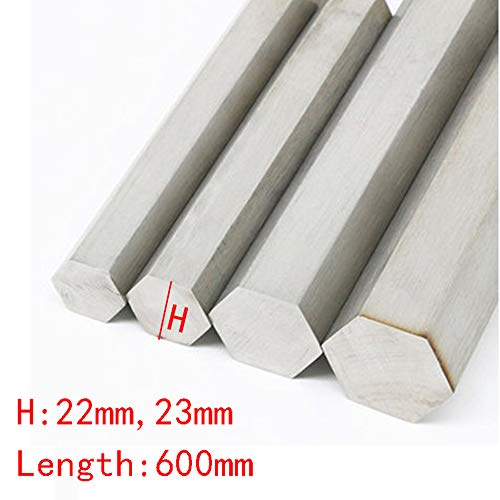 Wzwwjs Aluminio Hexagonal Barra sólida, una Buena procesabilidad, Longitud 600 mm, H: 22mm, 23mm,H:22mm Wzwwjs Aluminio Hexagonal Barra sólida, una Buena procesabilidad, Longitud 600 mm, H: 22mm, 23mm,H:22mm